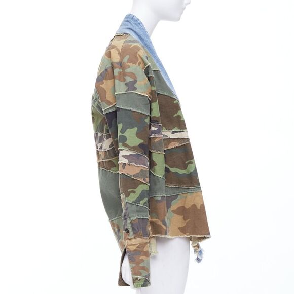 Greg Lauren Camo Mixed Denim Patchwork Jacket - Picture 4 of 6